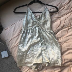 Urban Outfitter gold shimmery romper